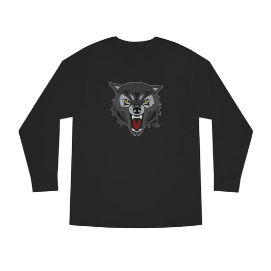 Salish Grant - Wolf Long Sleeve T-shirt authentic Coast Salish art Black