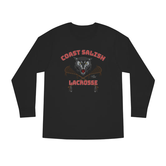 Salish Grant - Wolf Pack Lacrosse Team Long Sleeve T-shirt art Canada Black