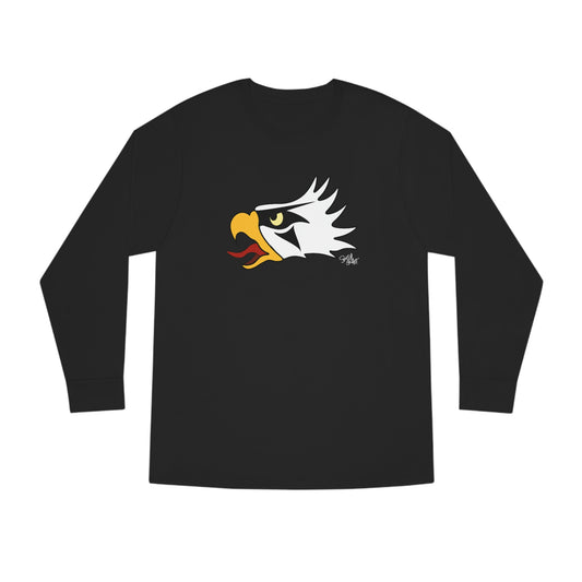 Salish Grant - Eagle Head Long Sleeve T-shirt art Vancouver Canada Black