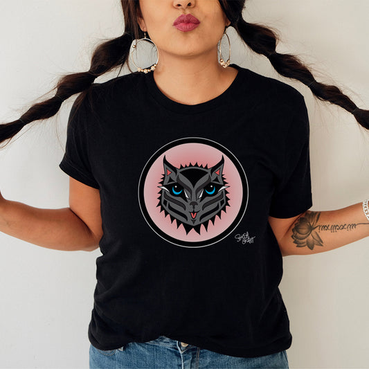 Salish Grant - Boujee Rez Cat Salmon Baller T-Shirt Coast Salish art Black