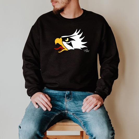 Salish Grant - Eagle Head Sweatshirt authentic Coast Salish art Canada Black