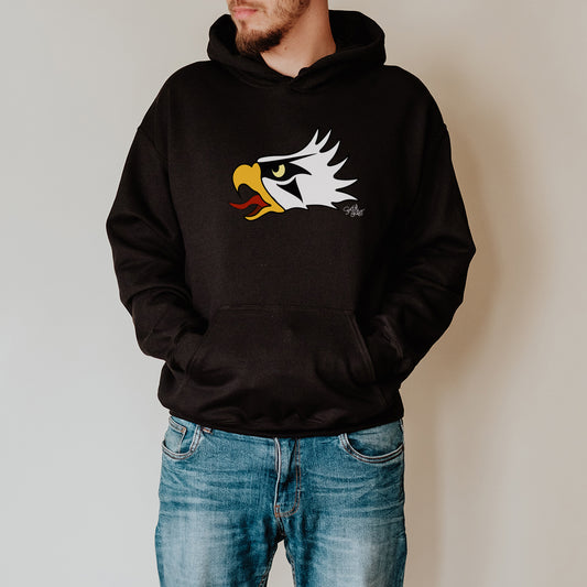 Salish Grant - Eagle Head Hoodie Coast Salish art Canada Black