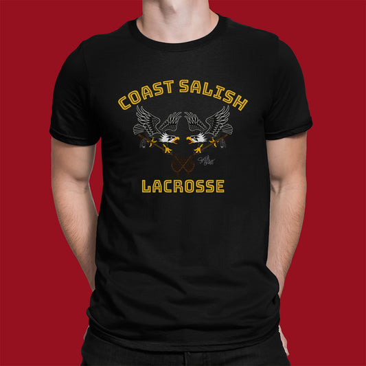 Salish Grant - Eagles Lacrosse Team T-Shirt Coast Salish art Canada Black