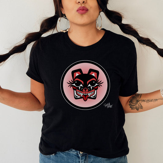 Salish Grant - Mama Bear Baller T-shirt authentic Coast Salish art Black