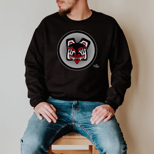 Salish Grant - Papa Bear Baller Sweatshirt Coast Salish art Canada Black