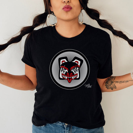 Salish Grant - Papa Bear Baller T-Shirt Authentic Coast Salish art Black