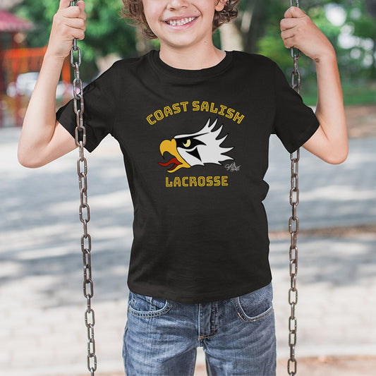 Salish Grant - Eagle Head Lacrosse Team Kid's T-shirt Black