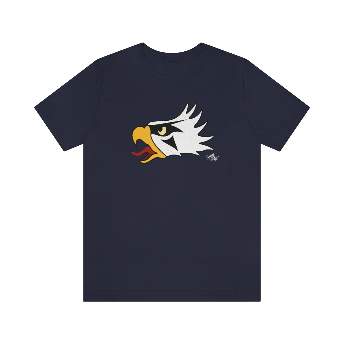 Salish Grant - Eagle Head T-Shirt authentic Coast Salish Streetwear Navy Blue