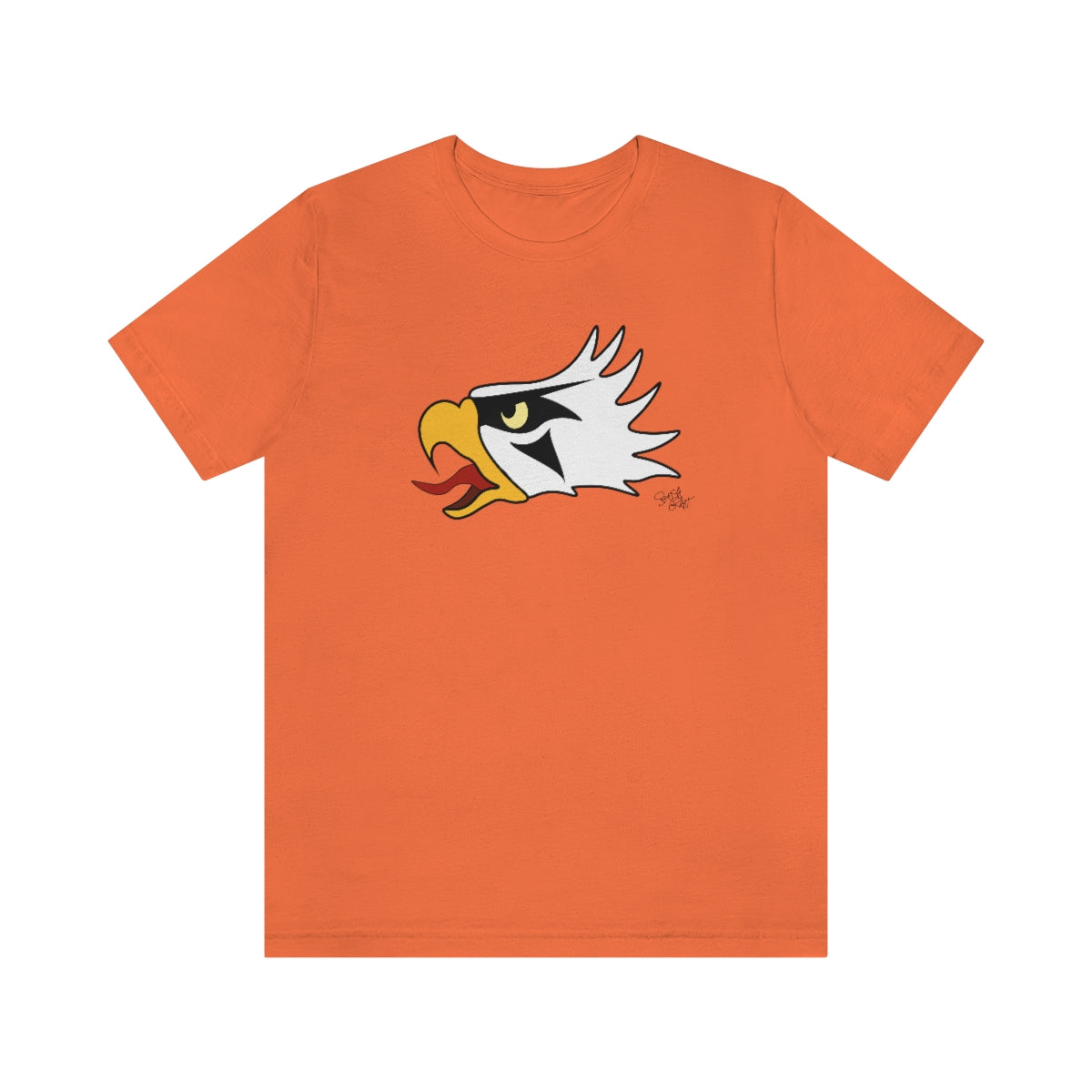 Salish Grant - Eagle Head T-Shirt authentic Coast Salish Streetwear Orange