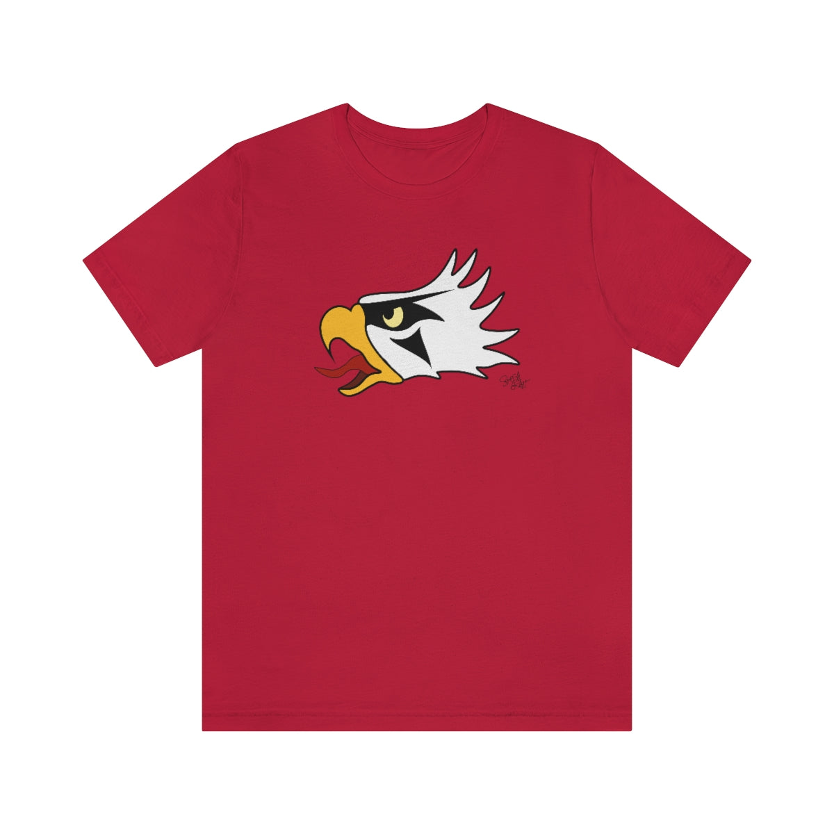 Salish Grant - Eagle Head T-Shirt authentic Coast Salish Streetwear Red