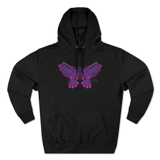 Salish Grant - Hummingbird Purple Butterfly Premium Hoodie art Canada Black