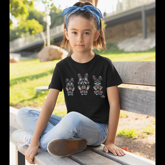Salish Grant - See Hear Speak No Evil Kid's T-shirt Black