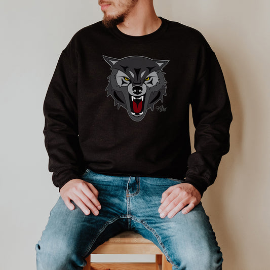 Salish Grant - Wolf Sweatshirt authentic Coast Salish art Streetwear Black