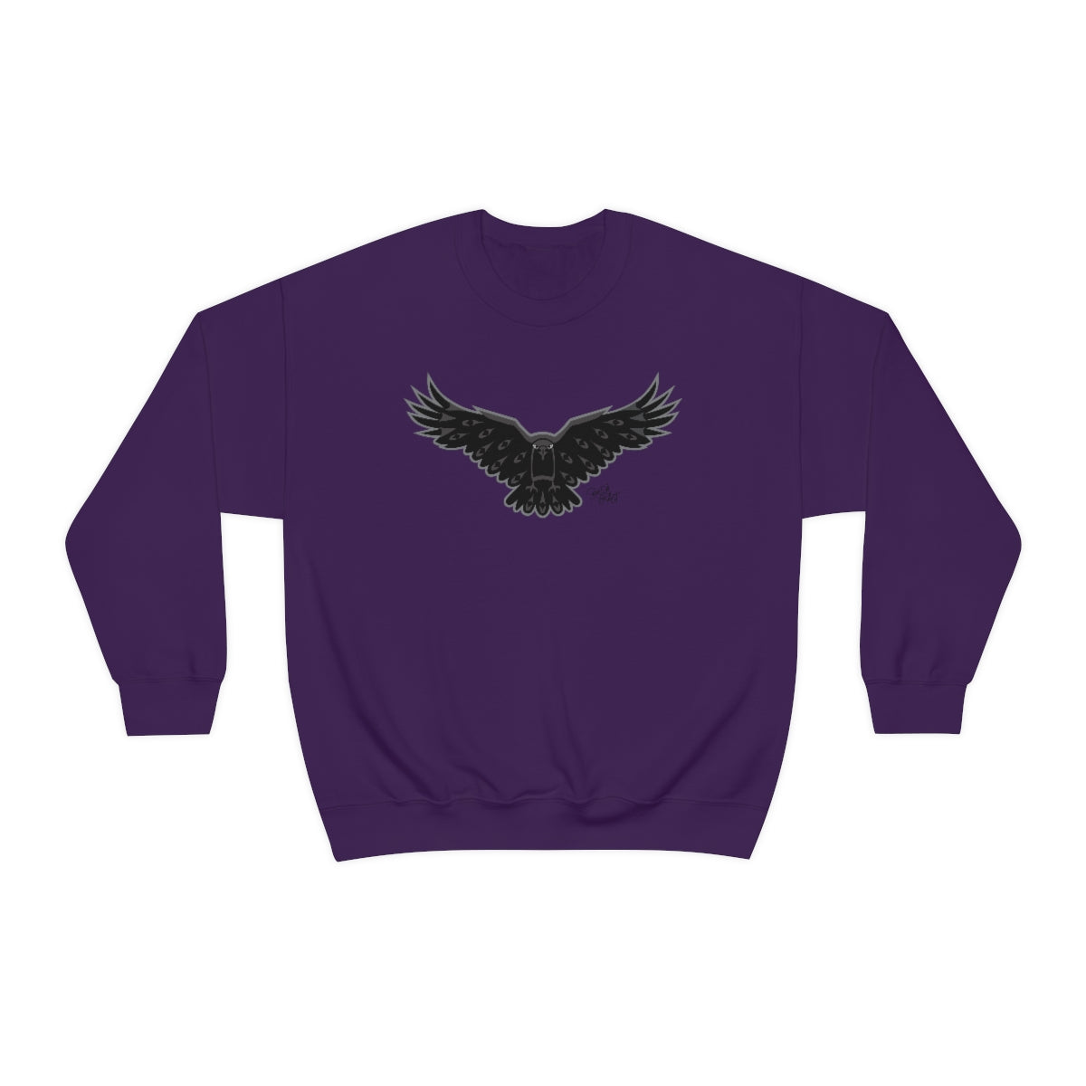 Salish Grant - Crow Sweatshirt authentic Coast Salish art Streetwear Purple