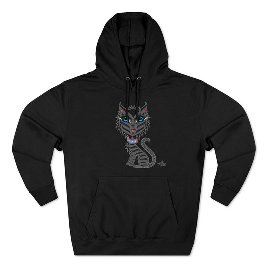 Salish Grant - Boujee Rez Cat Premium Hoodie Coast Salish art Black