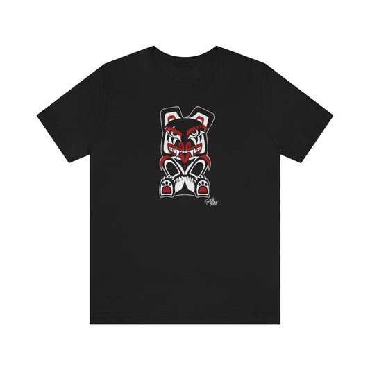 Salish Grant - Papa Bear T-shirt authentic Coast Salish Art Canada Black