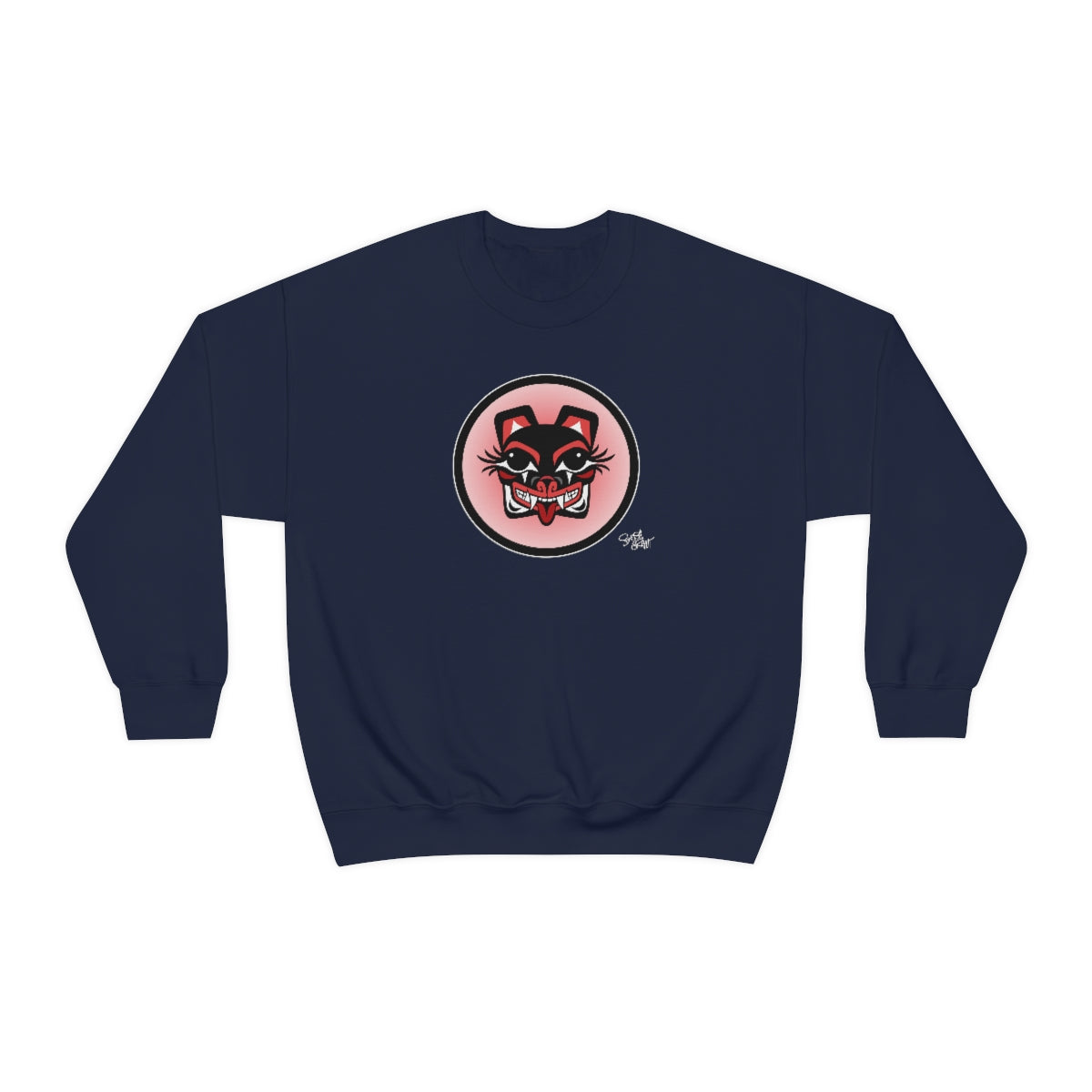 Salish Grant - Mama Bear Baller Sweatshirt Coast Salish art Canada Navy Blue