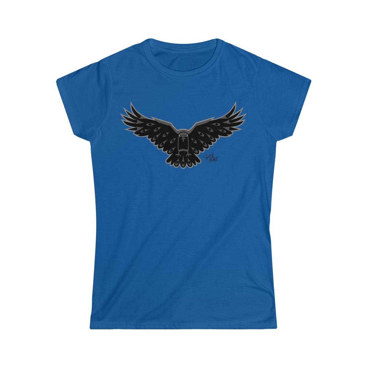 Salish Grant - Crow Fitted Tee Authentic Coast Salish Art