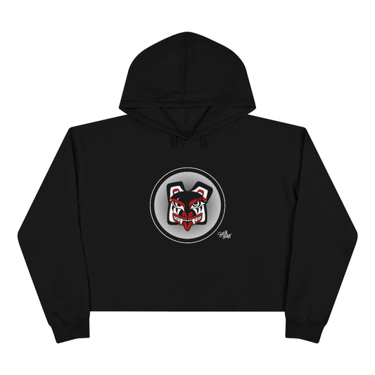 Salish Grant - Papa Bear Baller Crop Hoodie Coast Salish art Canada Black