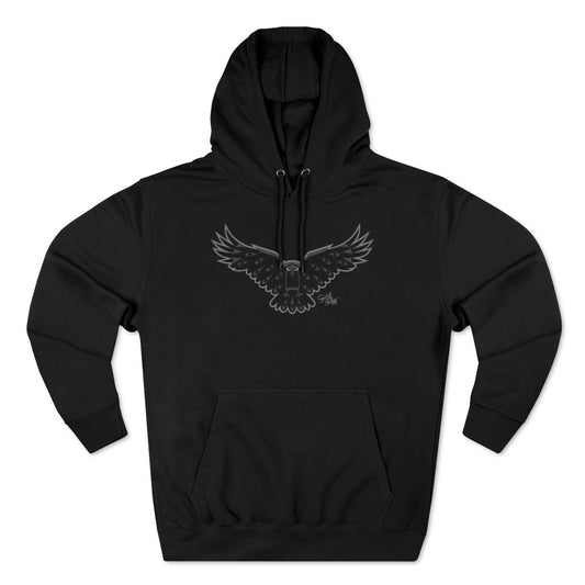 Salish Grant - Crow Premium Hoodie authentic Coast Salish art Canada Black 