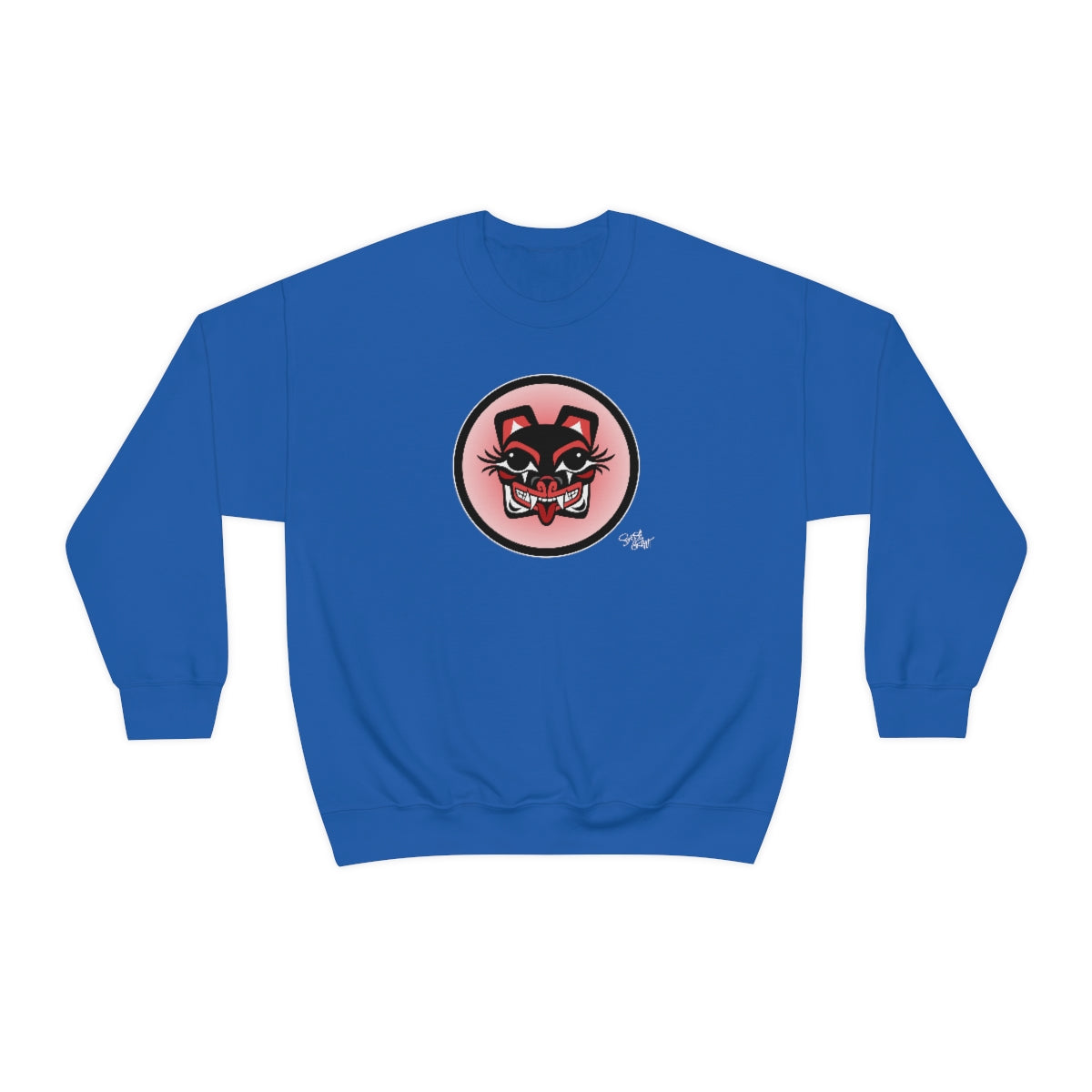 Salish Grant - Mama Bear Baller Sweatshirt Coast Salish art Canada Royal Blue