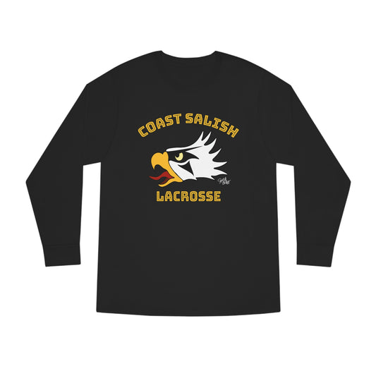 Salish Grant - Coast Salish Eagle Head Lacrosse Team Long Sleeve T-shirt Black