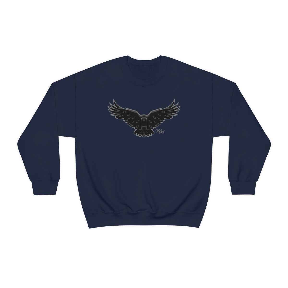 Salish Grant - Crow Sweatshirt authentic Coast Salish art Streetwear Navy Blue